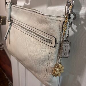 Coach White Leather Crossbody/Shoulder Bag. In pristine condition. Flawless.